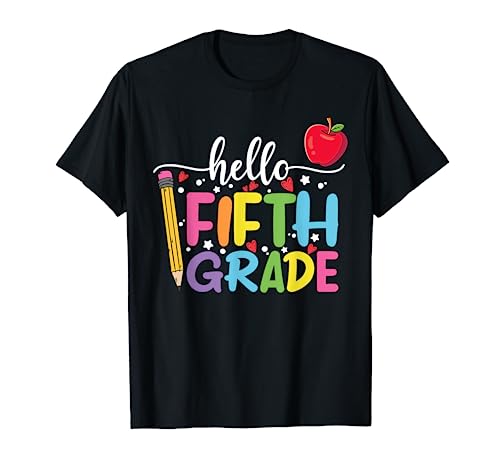 Hola quinto grado Equipo de quinto grado de regreso a la escuela maestro niño Camiseta