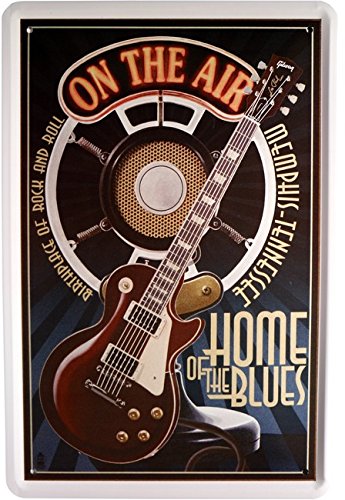 Cartel de Chapa de música Guitarra Home of The Blues 20 x 30 cm Reklame Retro Chapa 850