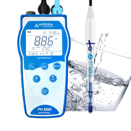 Apera Instruments PH8500-PW - Medidor de pH para agua pura con función de memoria GLP y salida de datos (rango de medición de pH: 0 a 14,00)